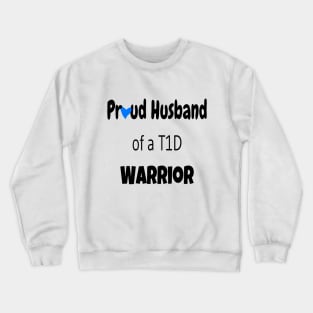 Copy of Proud Husband Black Text Blue Heart Crewneck Sweatshirt